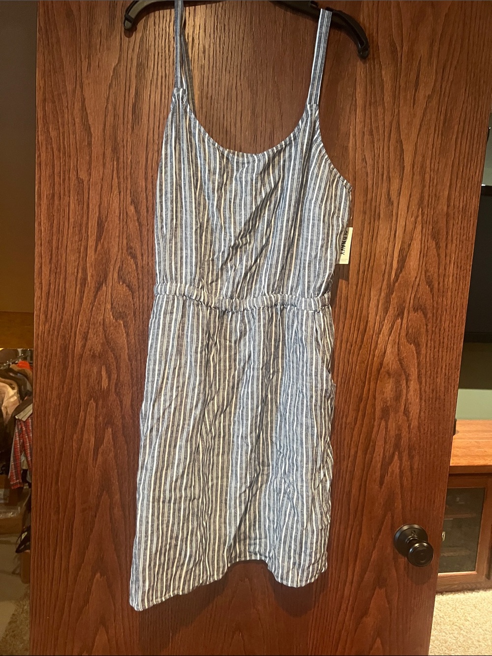 Striped Blue & White Sleeveless Sundress